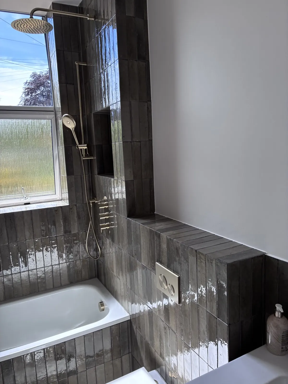 Dark brown bathroom renovation in Edinburgh by Scott Eco-Builders - photo 2