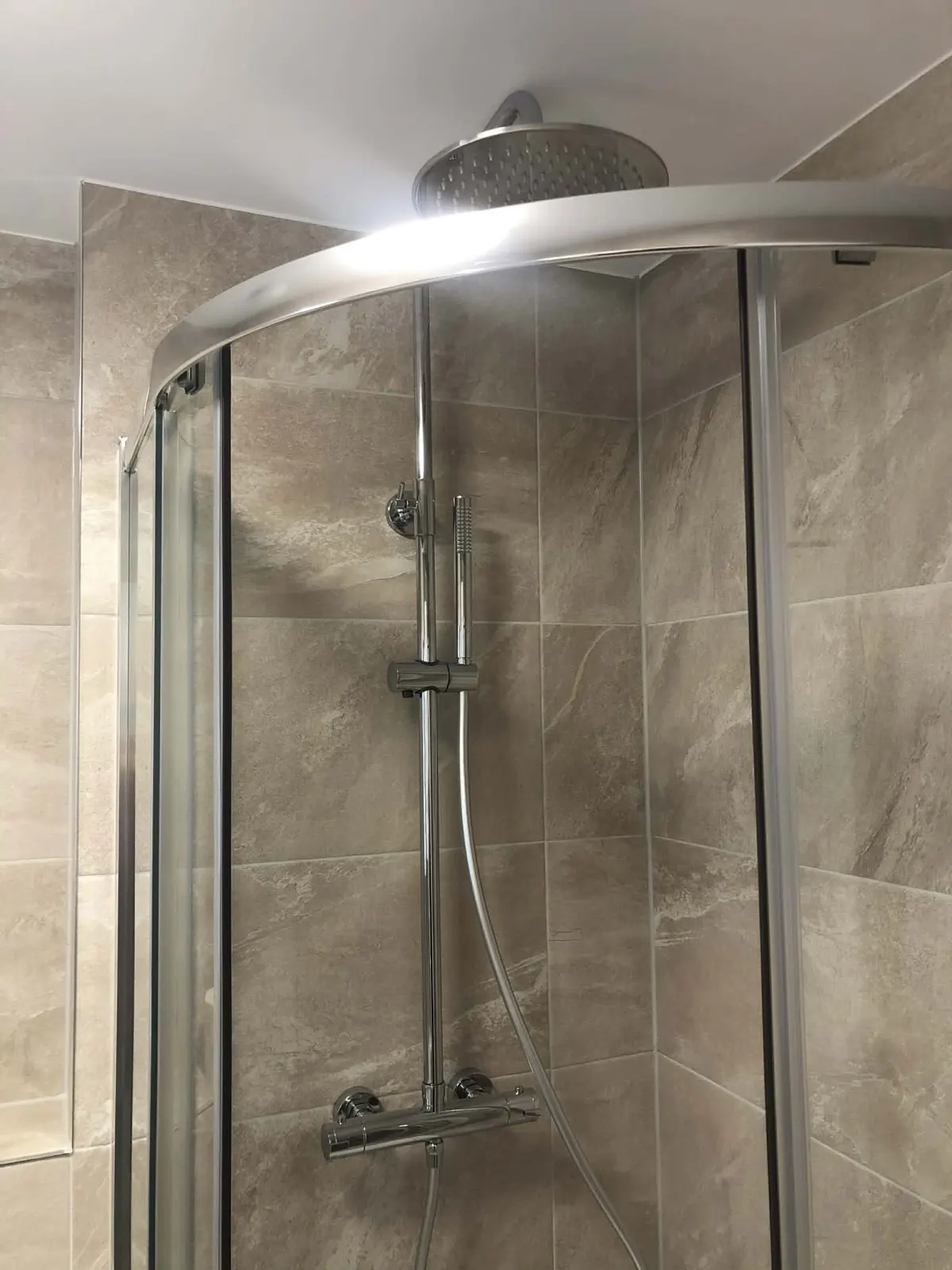 Tiled bathroom completed by Scott-Eco Builders in Musselburgh